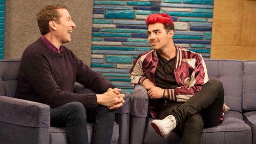 Comedy Bang! Bang! Season 5 Episode 7 - Joe Jonas Wears a Maroon and Gold Letterman Jacket With White Sneakers