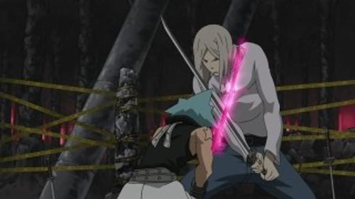 Soul Eater Season 1 Episode 46 - Warrior or Slaughterer? Showdown: Mifune vs. Black☆Star?