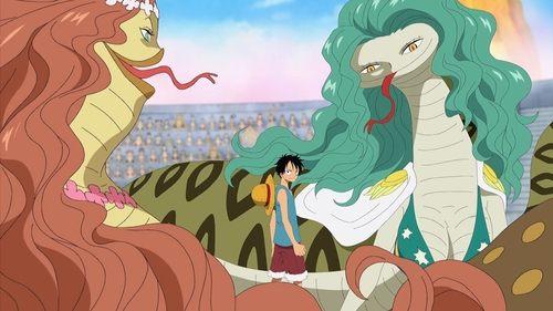 One Piece Season 12 Episode 413 - A Difficult Fight for Luffy! The Snake Sisters' Haki Power!!