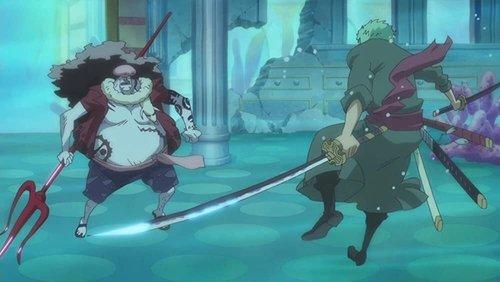 One Piece Season 14 Episode 536 - The Ryugu Palace Fight! Zoro vs. Hordy!