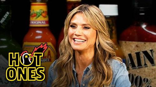 Hot Ones Season 24 Episode 5 - Heidi Klum Strikes a Pose While Eating Spicy Wings