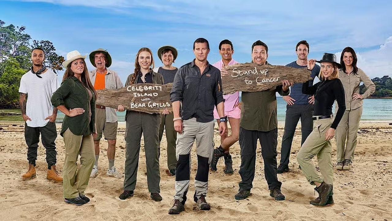 Celebrity Island with Bear Grylls backdrop