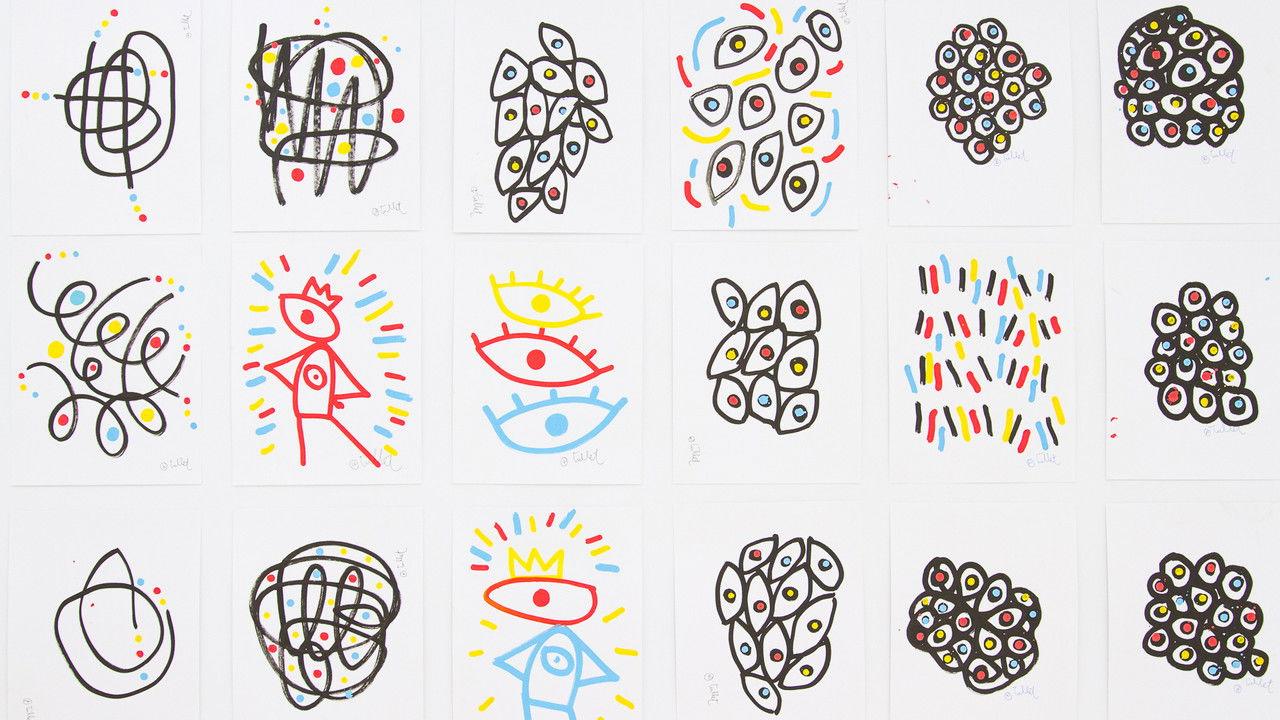 The Ideal Exhibition with Hervé Tullet backdrop