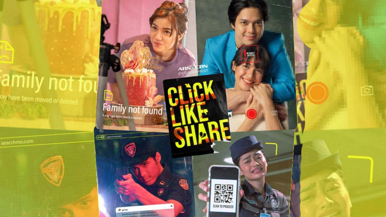 Click, Like, Share backdrop