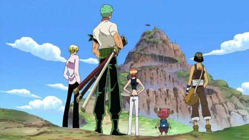 One Piece Season 7 Episode 216 - Showdown on the Cliff! Red Light, Green Light!