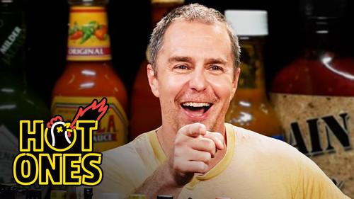 Hot Ones Season 27 Episode 11 - Sam Rockwell Monologues His Pain While Eating Spicy Wings