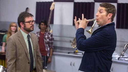 Comedy Bang! Bang! Season 3 Episode 11 - Ellie Kemper Wears a Purple Ruffled Sleeveless Top & Lavender Flats