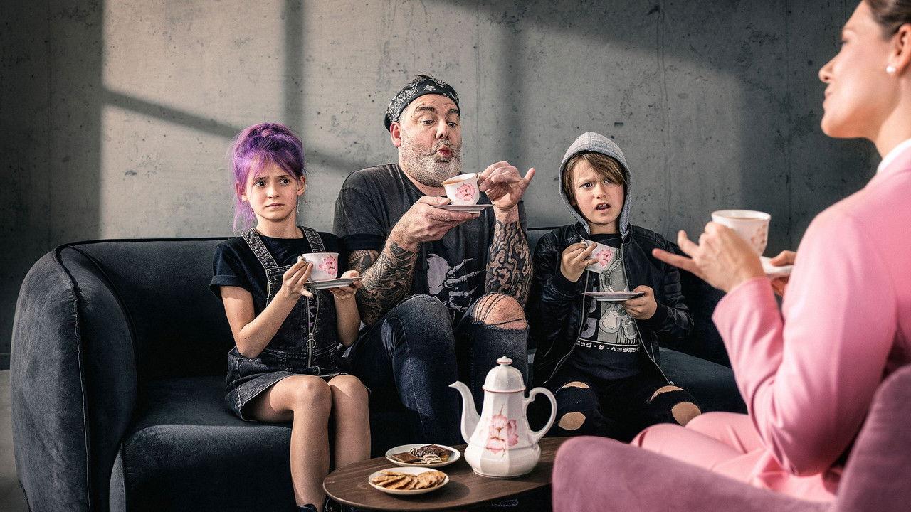 Op een ander backdrop