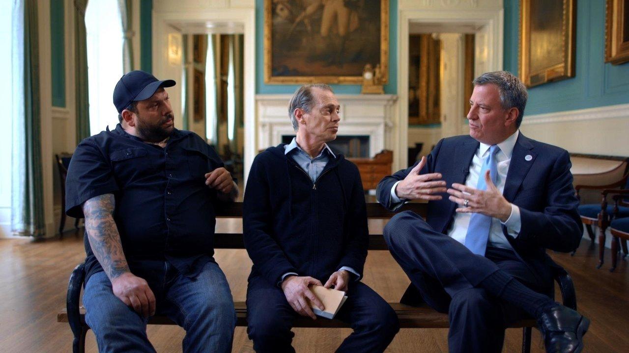 Park Bench with Steve Buscemi backdrop